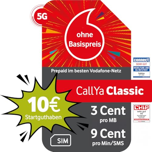 Vodafone Prepaid CallYa Classic | 10 EUR Startguthaben...